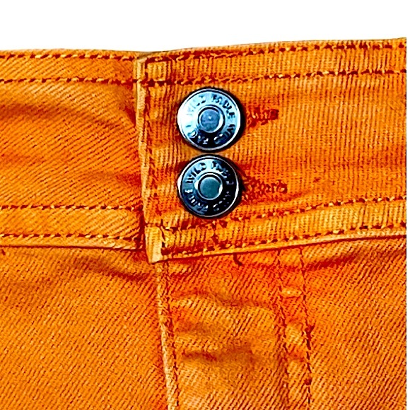 WILD FABLE bright orange tiered ruffle pleated jean miniskirt size 12 NWT - Picture 3 of 4